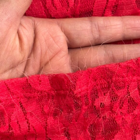 Red Lace Midi Skirt By Violet Moon size small red elastic waist women - Picture 8 of 9